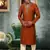 Brown embroidered art silk kurta-pajama