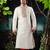 Fawn embroidered art silk kurta-pajama
