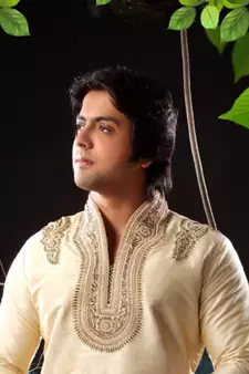 Fawn embroidered art silk kurta-pajama