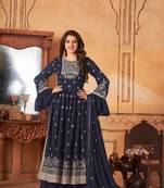 Beautiful Bollywood Style Sharara Dress In Amazing Blue Colour