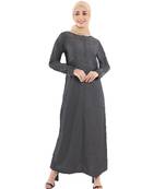 Black plain denim abaya