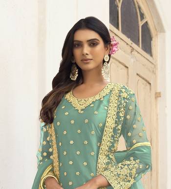 Pista Heavy Designer Embroidery Work Butterfly Net unstitched Long Length Kameez Pant party wear salwarsuit 2