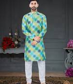 multicolor printed Silk kurta-pajama
