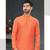 orange printed jaquard kurta-pajama