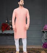pink printed jaquard kurta-pajama