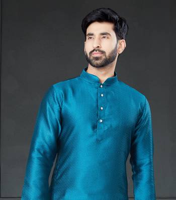 blue embroidered cotton_silk dhoti-kurta 2