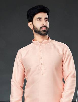 orange embroidered cotton_silk dhoti-kurta 2