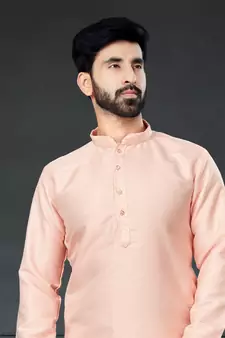 orange embroidered cotton_silk dhoti-kurta