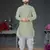 green embroidered cotton_silk dhoti-kurta