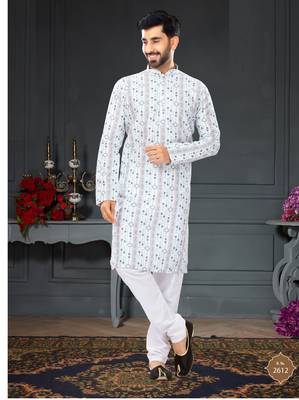 multicolor printed Silk kurta-pajama 1