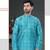blue printed Silk kurta-pajama