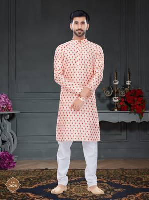 multicolor printed Silk kurta-pajama 1