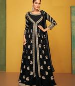 Beautiful And Ethnic Black Colour Designer Heavy Embroidery Work Salwaar Kaeez