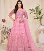 Heavy And Eye Catching Embroidery Work Pink Colour Anarkali Suits For Trendy Girls