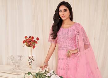 Heavy And Eye Catching Embroidery Work Pink Colour Anarkali Suits For Trendy Girls 3