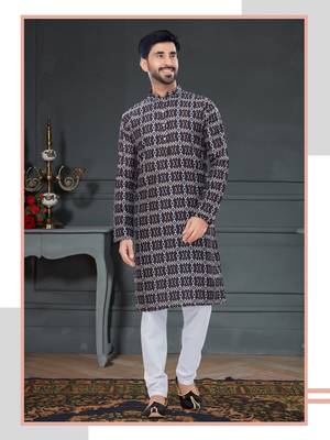 multicolor printed Silk kurta-pajama 2