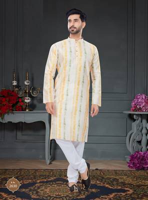 multicolor printed Silk kurta-pajama 1
