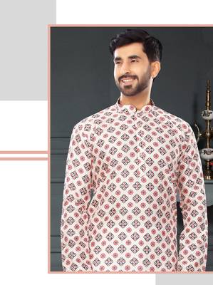 multicolor printed Silk kurta-pajama 2
