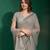 Heavy And Glamorous Grey Colour Party Wear Thread And Diamond Work Saree