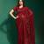 Heavy And Glamorous Maroon Colour Party Wear Thread And Diamond Work Saree