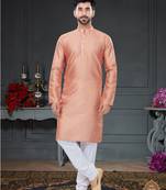 multicolor printed Silk kurta-pajama