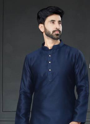 blue embroidered cotton_silk dhoti-kurta 2