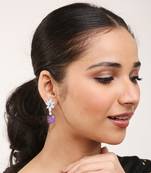 Purple Silver Rhodium Earings