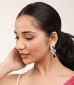 Navy Blue Rose-Gold Rhodium Earings