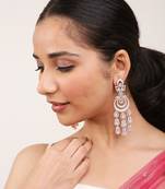 Colourless Rose-Gold Rhodium Earings