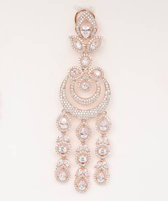 Colourless Rose-Gold Rhodium Earings 2
