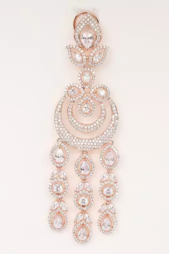 Colourless Rose-Gold Rhodium Earings