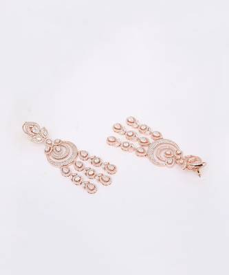 Colourless Rose-Gold Rhodium Earings 3