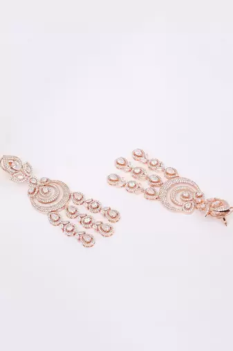 Colourless Rose-Gold Rhodium Earings