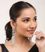 Colourless Silver Rhodium Earings