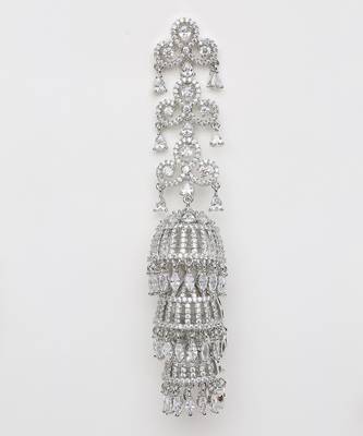 Colourless Silver Rhodium Earings 2