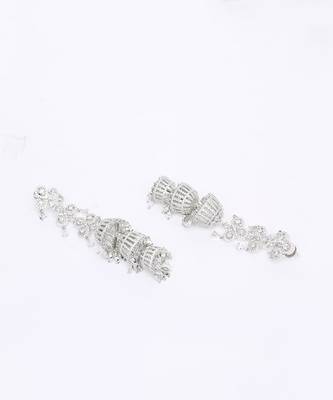 Colourless Silver Rhodium Earings 3