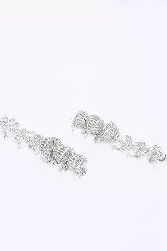 Colourless Silver Rhodium Earings
