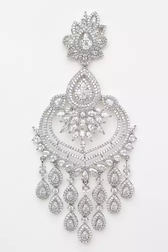 Colourless Silver Rhodium Earings