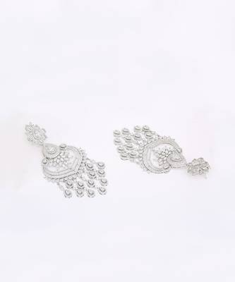 Colourless Silver Rhodium Earings 4