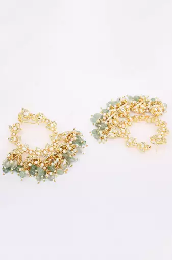 Green Gold Rhodium Earings