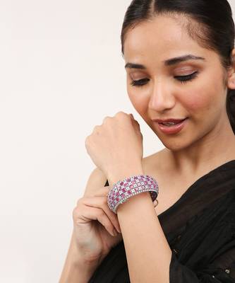 Pink Silver Rhodium Bracelet 1