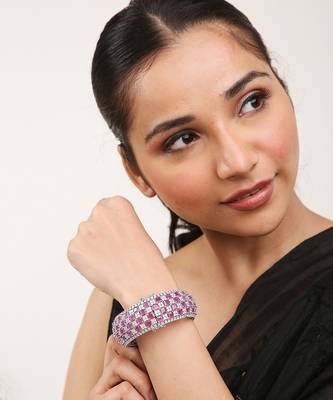 Pink Silver Rhodium Bracelet 2