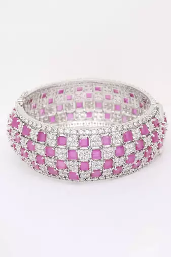 Pink Silver Rhodium Bracelet