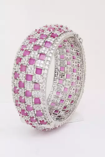 Pink Silver Rhodium Bracelet