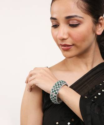 Green Silver Rhodium Bracelet 1