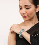 Green Silver Rhodium Bracelet