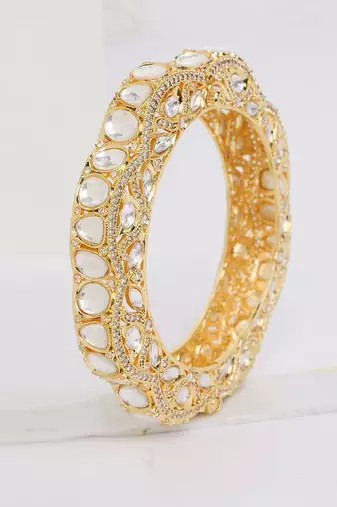 Colourless Gold Rhodium Kada