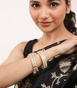 Colourless Gold Rhodium Bangles