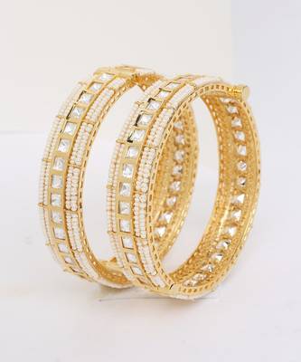 Colourless Gold Rhodium Bangles 4