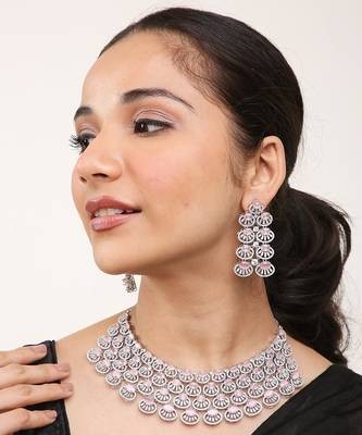 Pink Silver Rhodium N.Set 2